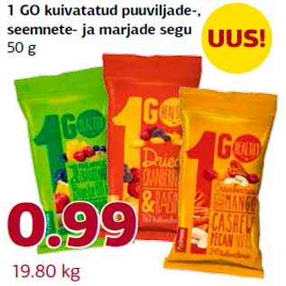 Allahindlus - 1 GO kuivatatud puuviljade-, seemnete- ja marjade segu 50 g