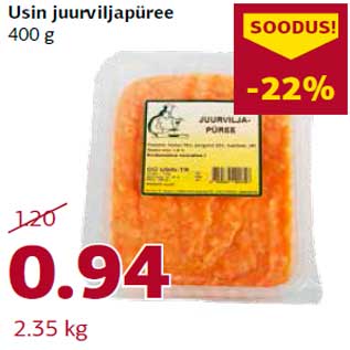 Allahindlus - Usin juurviljapüree 400 g