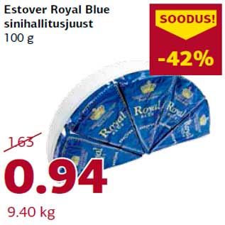 Allahindlus - Estover Royal Blue sinihallitusjuust 100 g