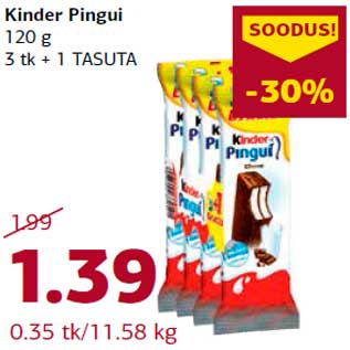 Allahindlus - Kinder Pingui 120 g