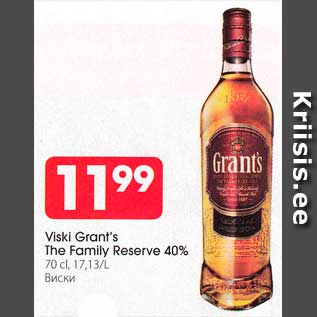 Allahindlus - Viski Grant´s The Family Reserve