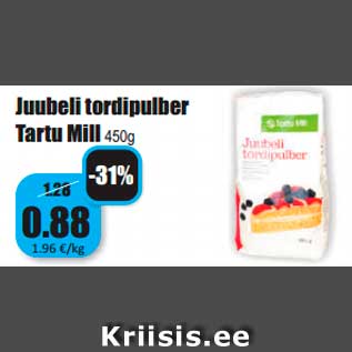 Allahindlus - Juubeli tordipulber Tartu Mill 450g