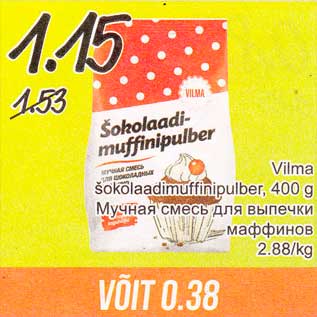 Allahindlus - Vilma šokolaadimuffinipulber, 400 g