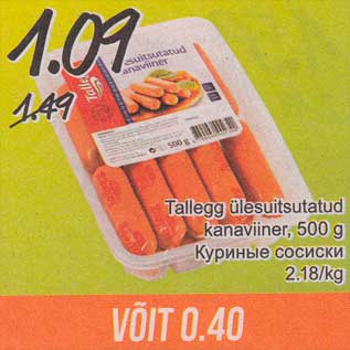 Allahindlus - Tallegg ülesuitsutatud kanaviiner, 500 g