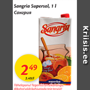 Allahindlus - Sangria Supersol, 1 l