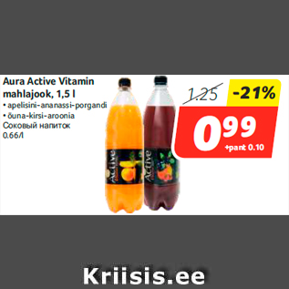 Allahindlus - Aura Active Vitamin mahlajook, 1,5 l