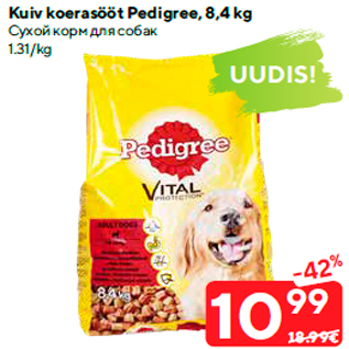 Allahindlus - Kuiv koerasööt Pedigree, 8,4 kg