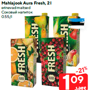 Allahindlus - Mahlajook Aura Fresh, 2 l