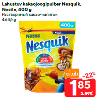 Allahindlus - Lahustuv kakaojoogipulber Nesquik, Nestle, 400 g