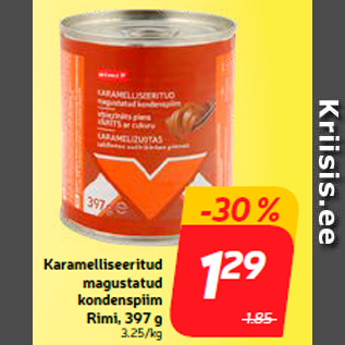 Allahindlus - Karamelliseeritud magustatud kondenspiim Rimi, 397 g