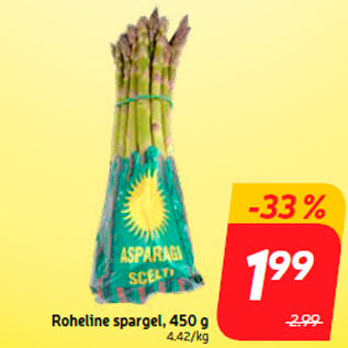 Allahindlus - Roheline spargel, 450 g