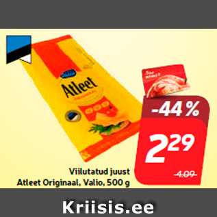 Allahindlus - Viilutatud juust Atleet Originaal, Valio, 500 g