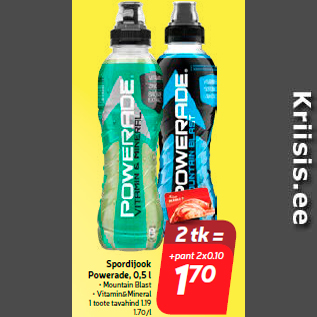 Allahindlus - Spordijook Powerade, 0,5 l