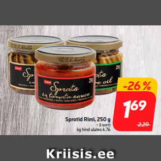 Allahindlus - Sprotid Rimi, 250 g