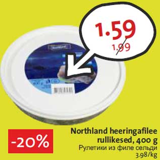 Allahindlus - Northland heeringafilee rullikesed, 400 g