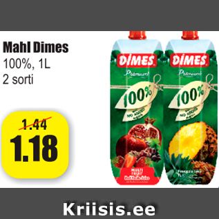 Allahindlus - Mahl Dimes 100%, 1 l, 2 sorti