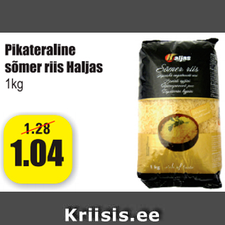 Allahindlus - Pikateraline sõmer riis Haljas 1 kg