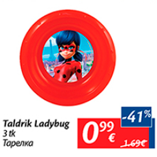 Allahindlus - Taldrik Ladybug 3 tk