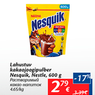 Allahindlus - Lahustuv kakaojoogipulber Nesquik, Nestle, 600 g