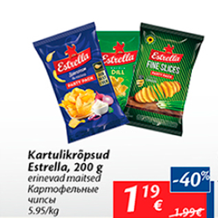 Allahindlus - Kartulikrõpsud Estrella, 200 g