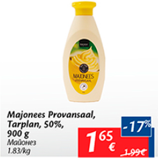 Allahindlus - Majonees Provansaal, Tarplan, 50%, 900 g