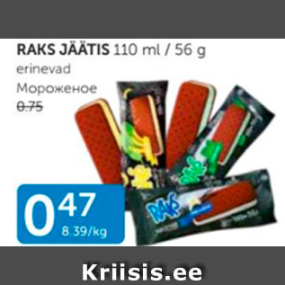 Allahindlus - RAKS JÄÄTIS 110 ML / 56 G