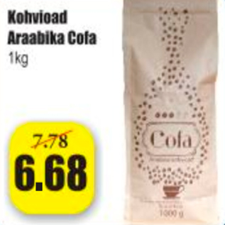 Allahindlus - Kohvioad Arabica Cofa 1 kg