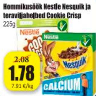 Allahindlus - Hommikusöök Nestle Nesquik ja teraviljahelbed Cookie Crisp 225 g