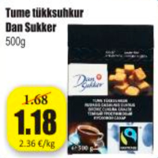 Allahindlus - Tume tükksuhkur Dan Sukker 500 g