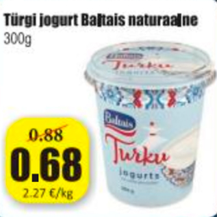 Allahindlus - Türgi jogurt Baltais naturaalne 300 g