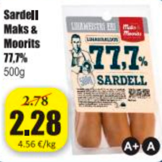 Allahindlus - Sardell Maks & Moorits 77,7%, 500 g