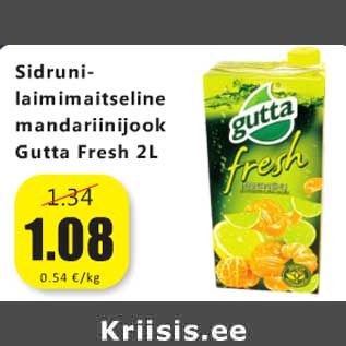 Allahindlus - Sidrunilaimimaitseline mandariinijook Gutta Fresh