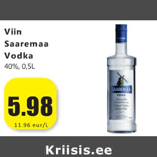 Allahindlus - Viin Saaremaa Vodka