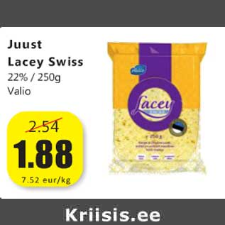 Allahindlus - Juust Lacey Swiss