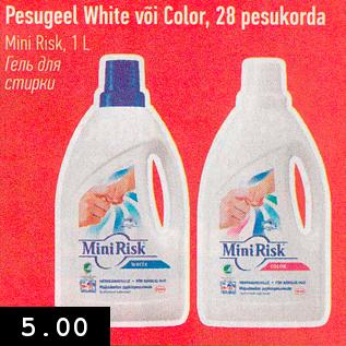 Allahindlus - Pesugeel White või Color, 28 pesukorda Mini Risk, 1 L