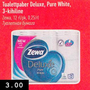 Allahindlus - Tualettpaber Deluxe, Pure White, 3-kihiline