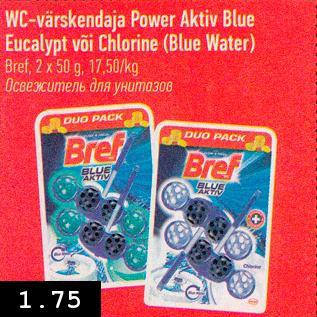 Allahindlus - WC-värskendaja Power Aktiv Blue Eucalypt või Chlorine (Blue Water)