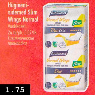 Allahindlus - Hügieenisidemed Slim Wings Normal