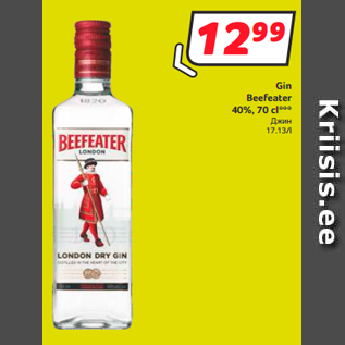 Allahindlus - Gin Beefeater 40%, 70 cl***