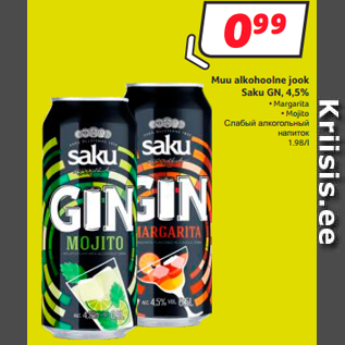 Allahindlus - Muu alkohoolne jook Saku GN, 4,5%