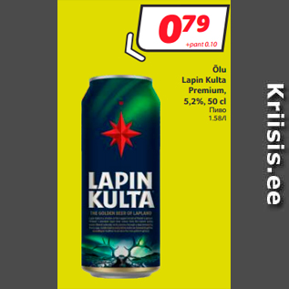 Allahindlus - Õlu Lapin Kulta Premium, 5,2%, 50 cl