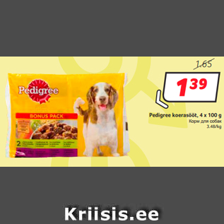 Allahindlus - Pedigree koerasööt, 4 x 100 g