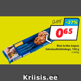 Allahindlus - Rimi krõbe küpsis šokolaaditükkidega, 150 g