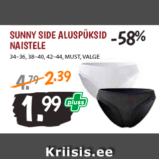 Allahindlus - SUNNY SIDE ALUSPÜKSID NAISTELE