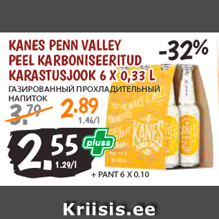 Allahindlus - KANES PENN VALLEY PEEL KARBONISEERITUD KARASTUSJOOK 6 X 0,33 L