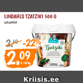 Allahindlus - LINDAHLS TZATZIKI 500 G