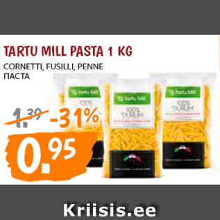 Allahindlus - TARTU MILL PASTA 1 KG