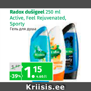 Allahindlus - Radox dušigeel 250 ml