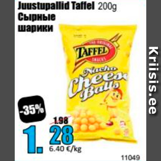 Allahindlus - Juustupallid Taffel 200 g