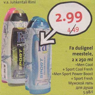 Allahindlus - Fa dušigeel meestele, 2 x 250 ml